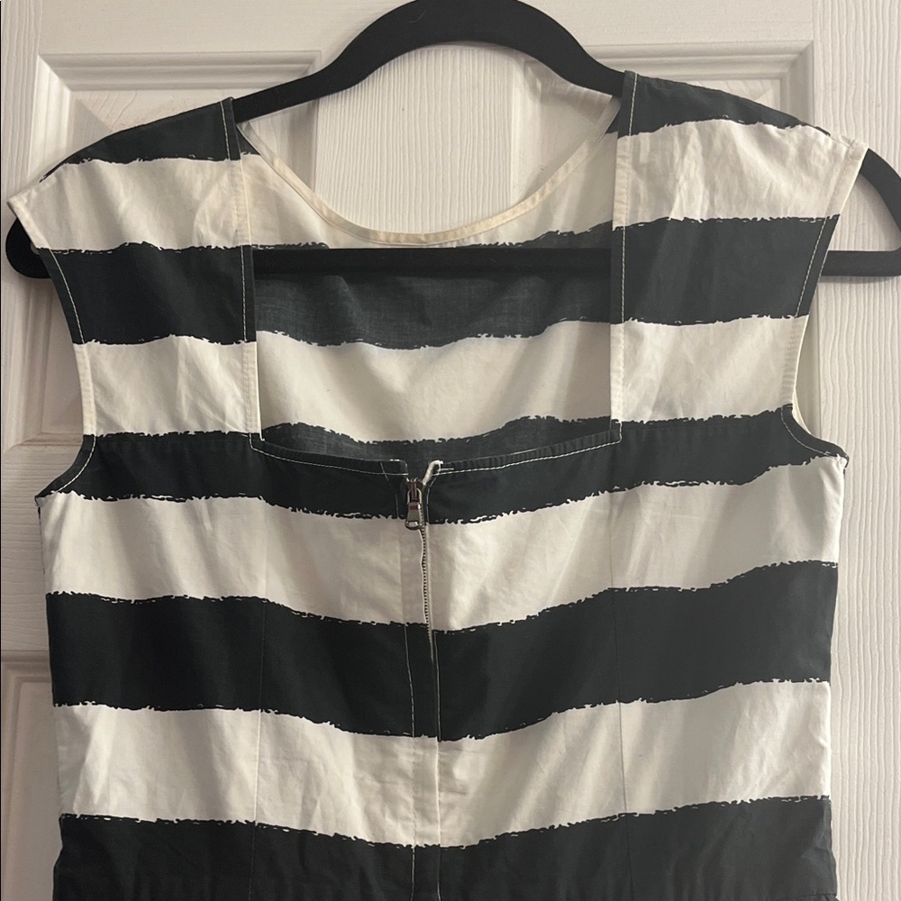 Dolce & Gabbana Black and White Striped Midi Dress - Picture 2 of 6
